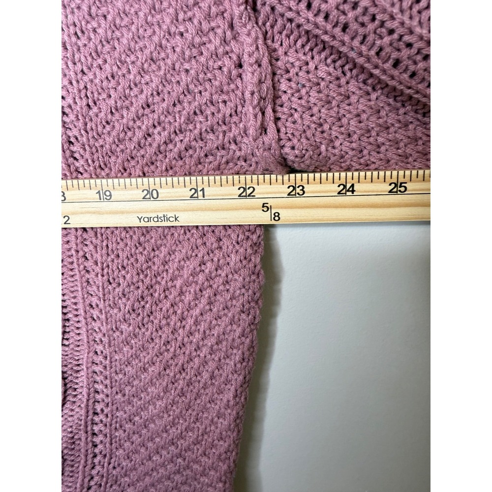 Zenana Women Pink Cable Knit Cropped High Low Sweater Side Slit TW-2437Y Medium - Picture 7 of 9